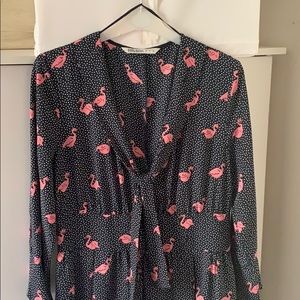 Flamingo print romper